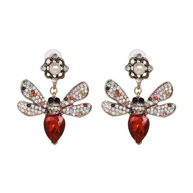 crystal earrings party jewelry accessories cute pearl statement