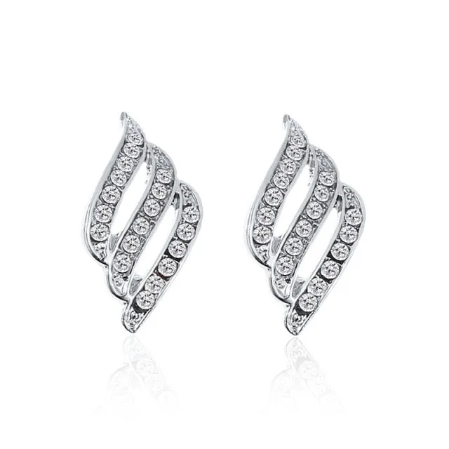 Crystal Flower Stud Earrings for Women