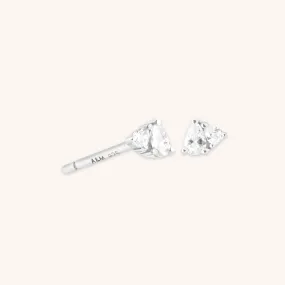 Crystal Pear Stud Earrings in Silver