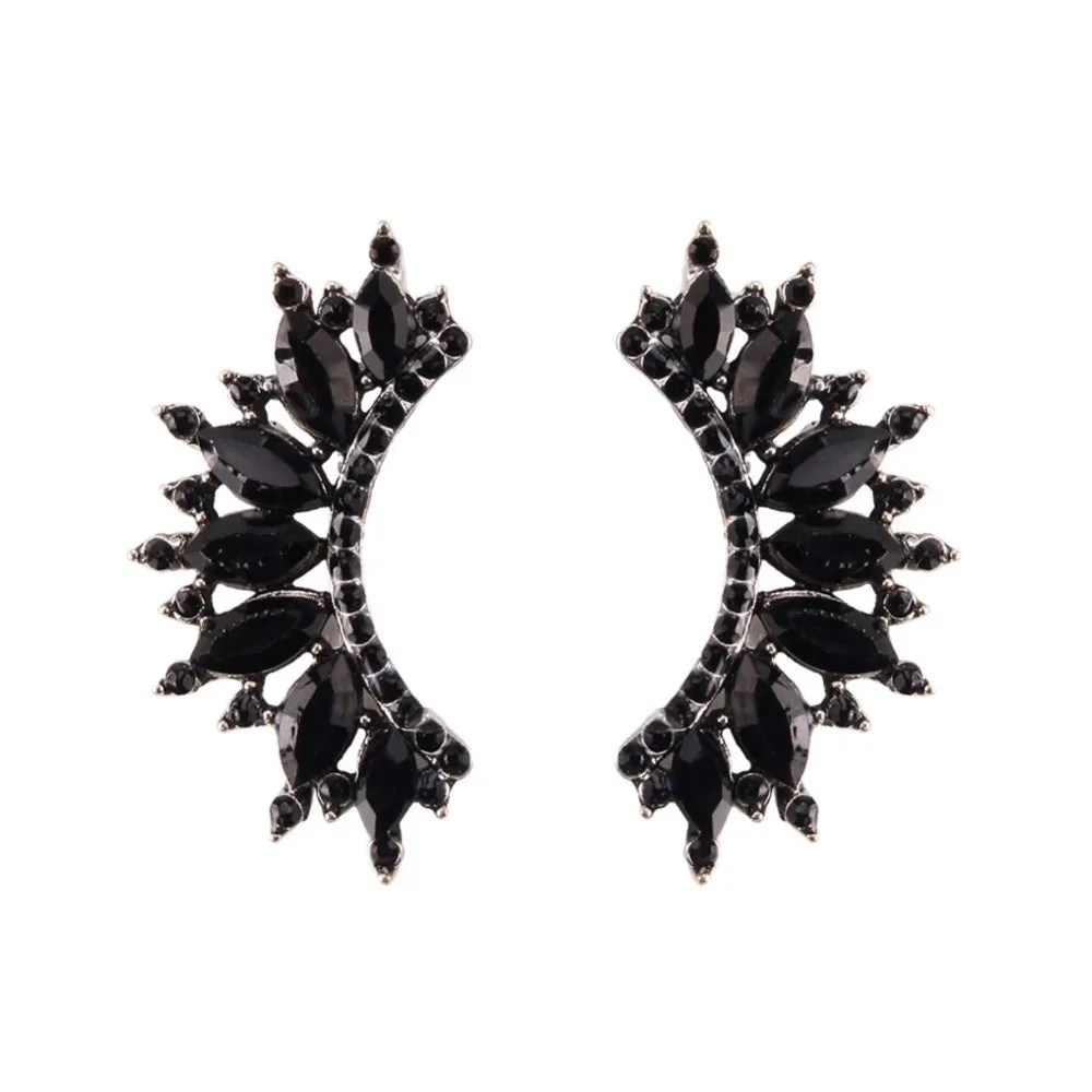 Crystal Stud Drop Earrings