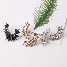 Crystal Stud Drop Earrings