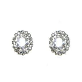 crystal stud rhodium earring
