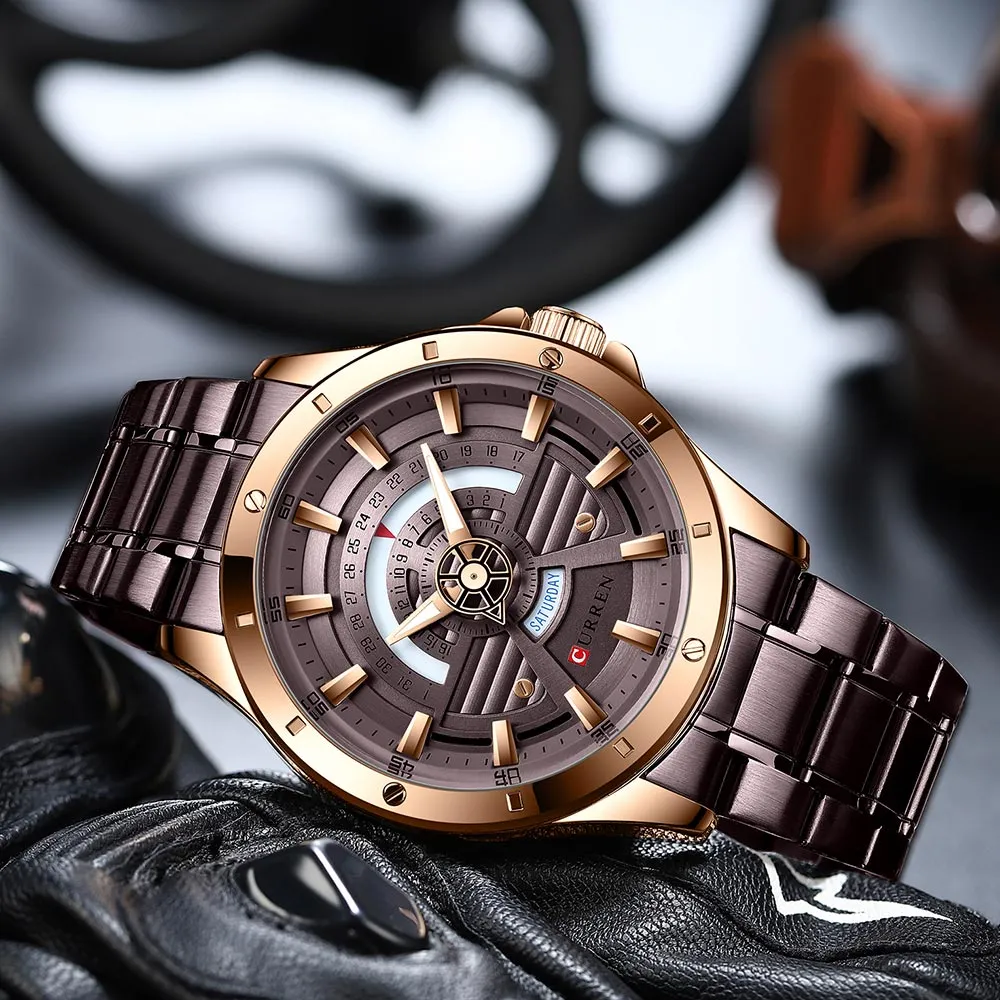 CURREN Original Brand Stainless Steel Band Wrist Watch For Men With Brand (Box & Bag)-8381