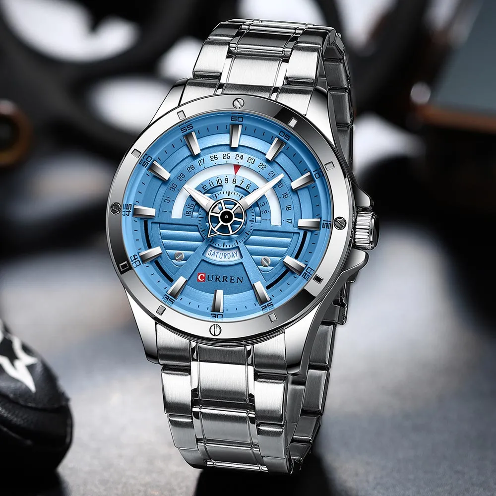CURREN Original Brand Stainless Steel Band Wrist Watch For Men With Brand (Box & Bag)-8381