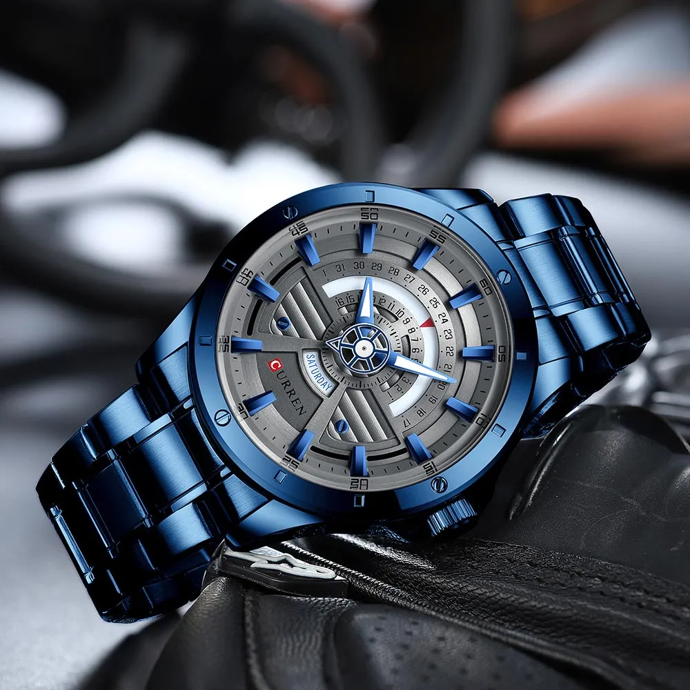 CURREN Original Brand Stainless Steel Band Wrist Watch For Men With Brand (Box & Bag)-8381