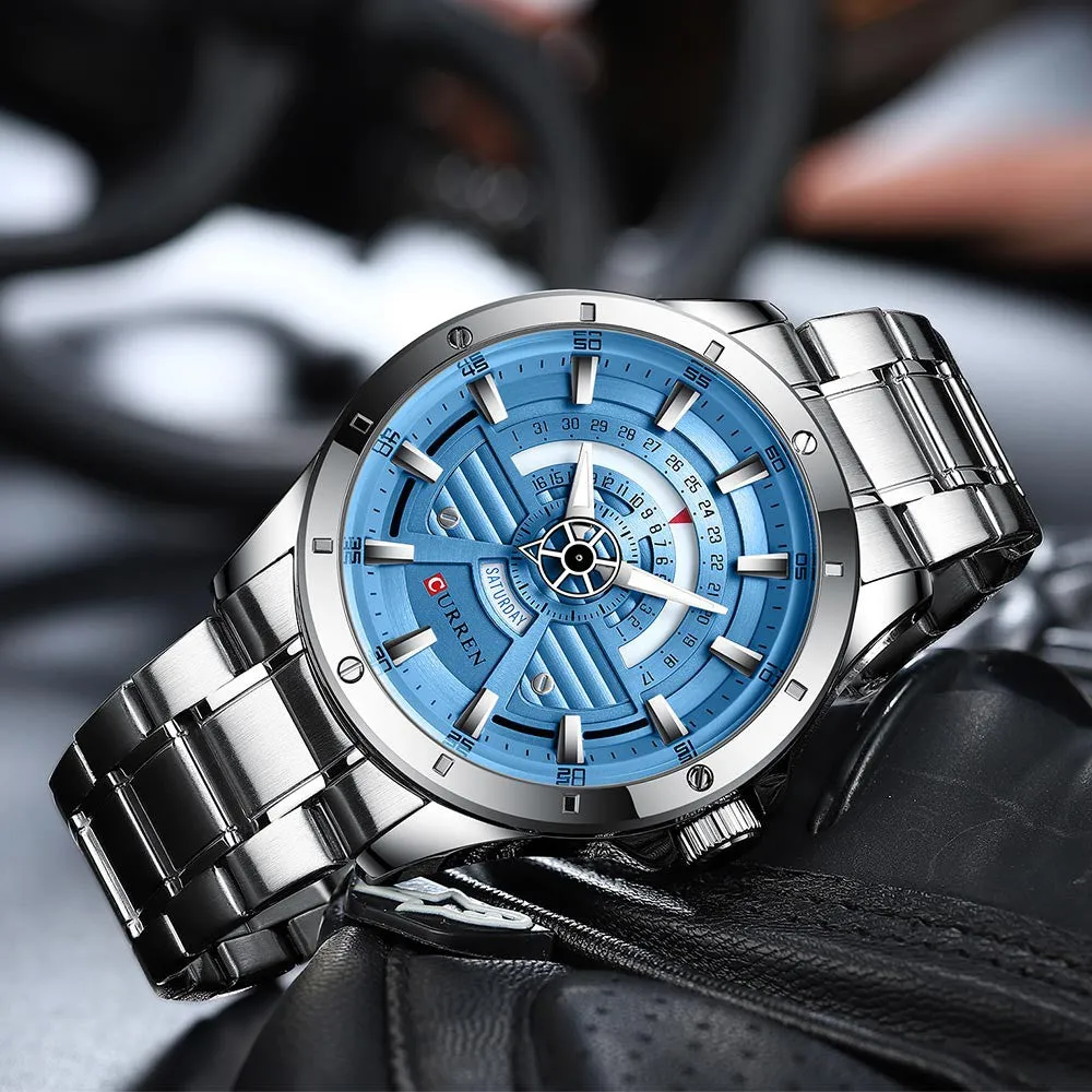CURREN Original Brand Stainless Steel Band Wrist Watch For Men With Brand (Box & Bag)-8381