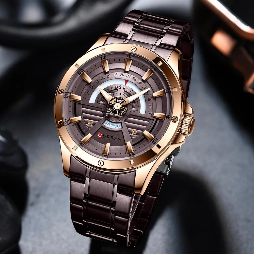 CURREN Original Brand Stainless Steel Band Wrist Watch For Men With Brand (Box & Bag)-8381
