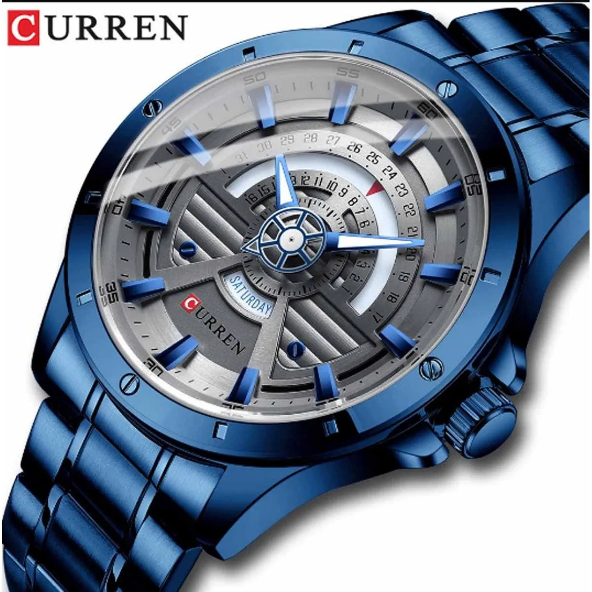 CURREN Original Brand Stainless Steel Band Wrist Watch For Men With Brand (Box & Bag)-8381