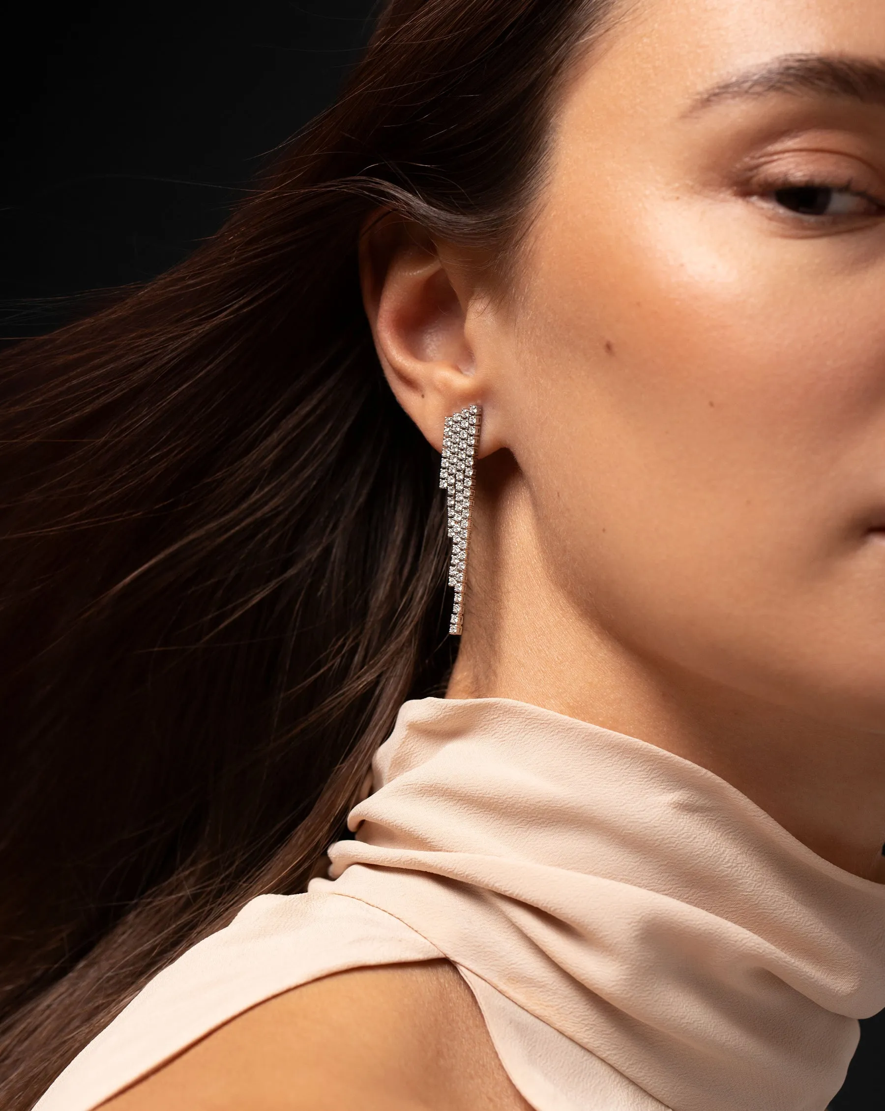 Deco Diamond Waterfall Earrings