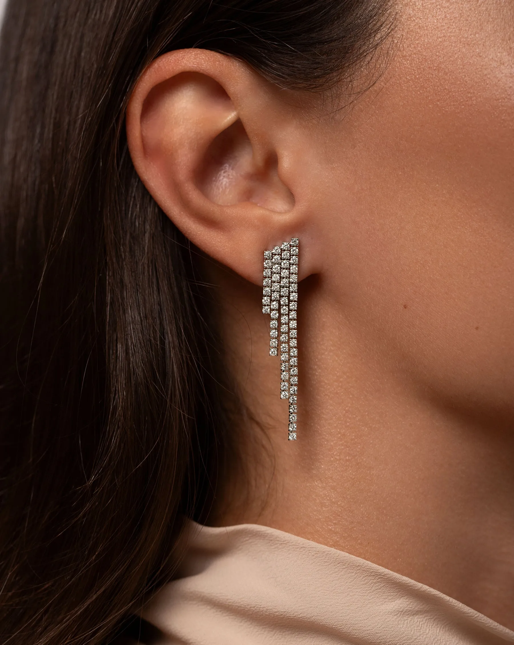 Deco Diamond Waterfall Earrings