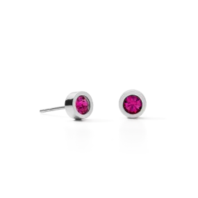 Earrings Crystal & stainless steel silver pink