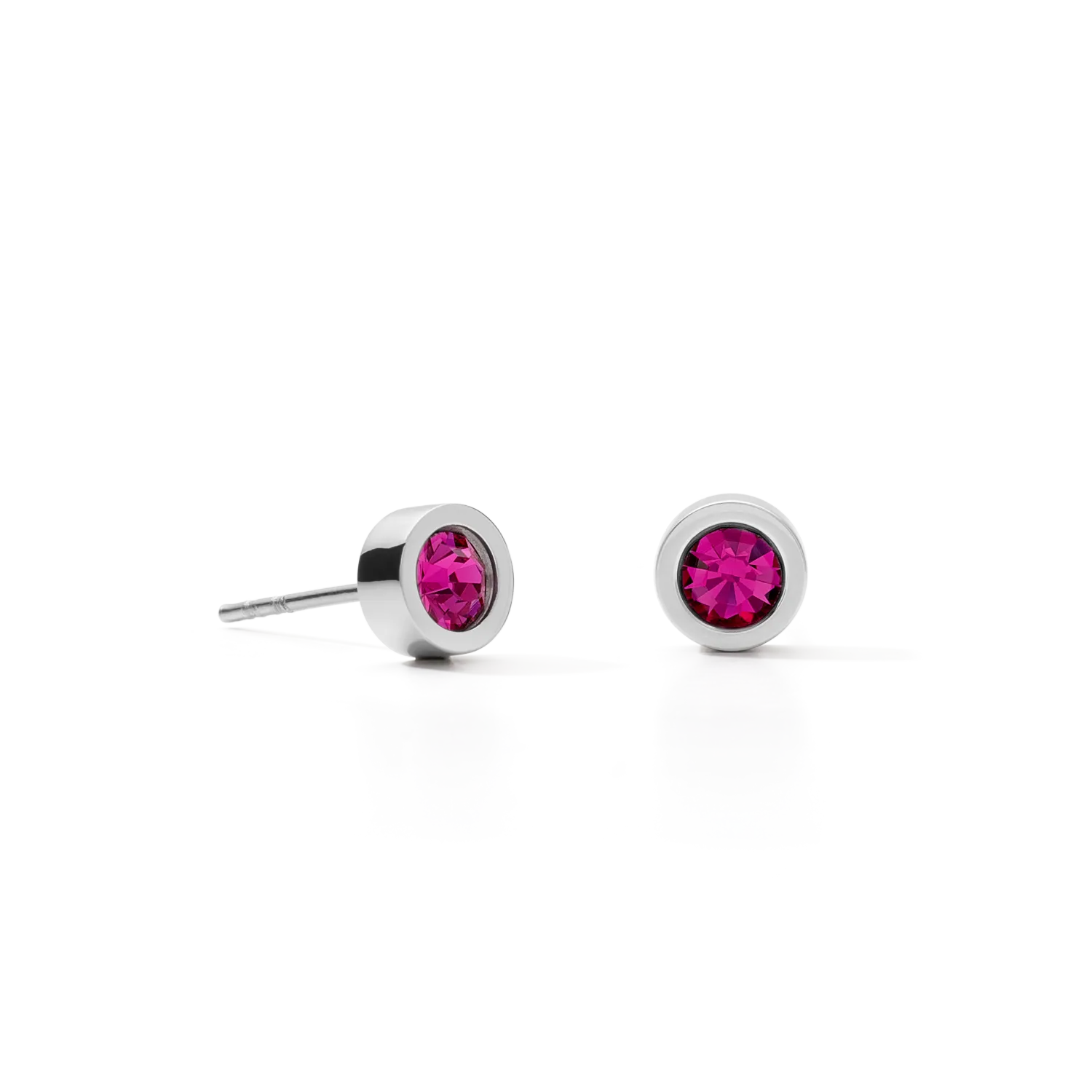 Earrings Crystal & stainless steel silver pink