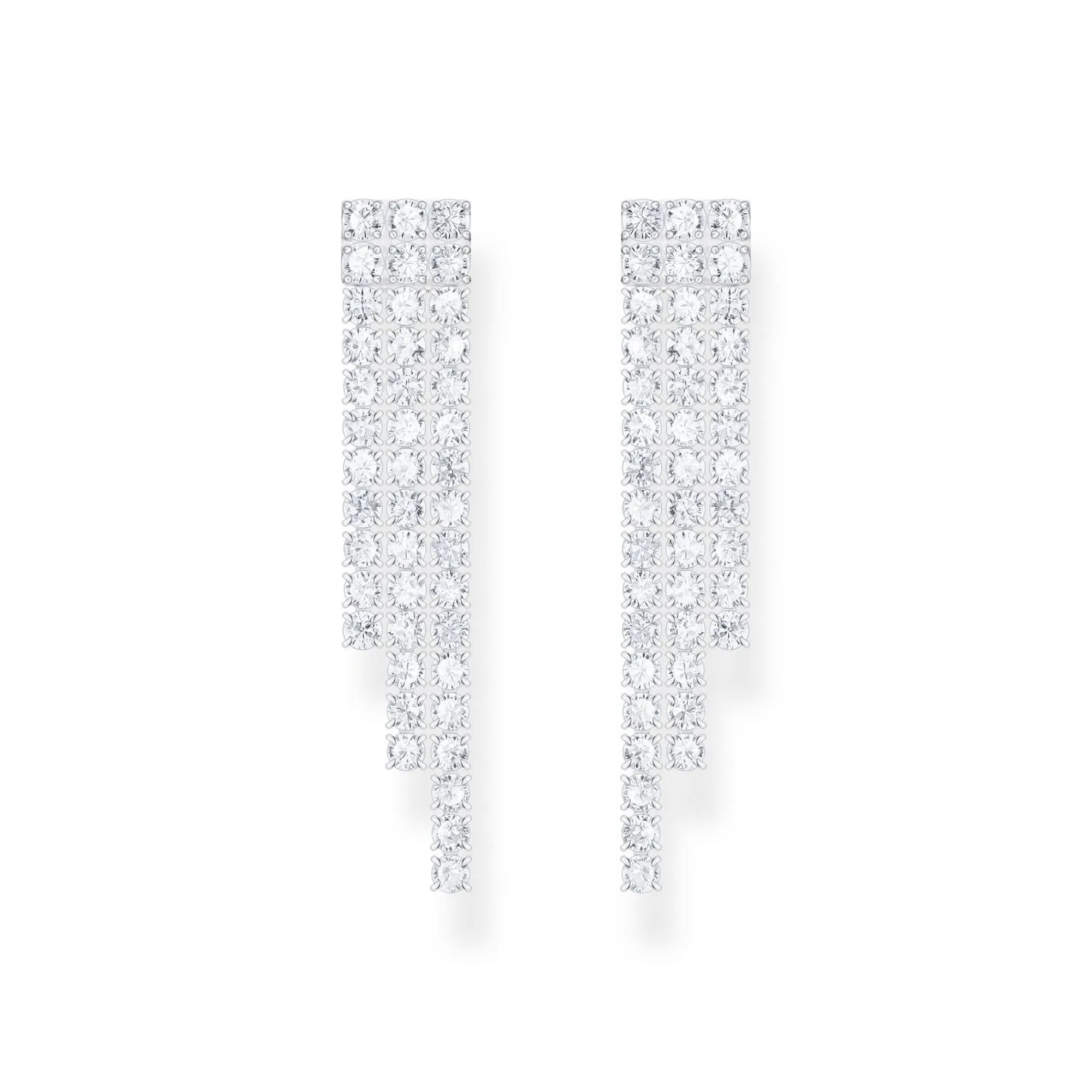 Essentials Stirling Silver Sparkling White Zirconia Waterfall Earrings H2309-051-14