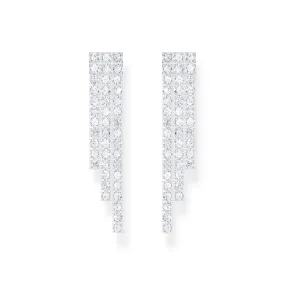 Essentials Stirling Silver Sparkling White Zirconia Waterfall Earrings H2309-051-14