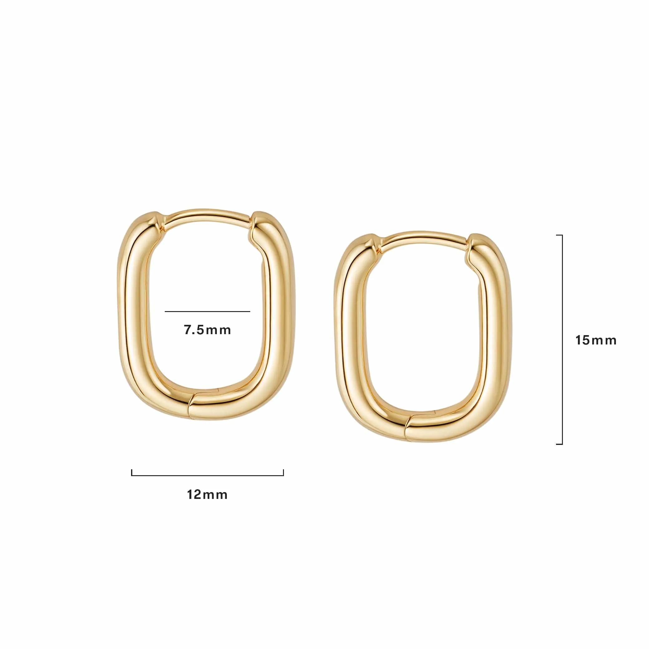 Estée Lalonde Mini Square Hoop Earrings 18ct Gold Plate