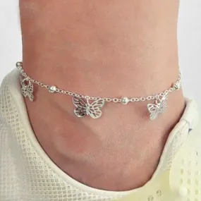 Fashion Butterfly Charms Anklets For Women Gold Silver Color Chain Ankle