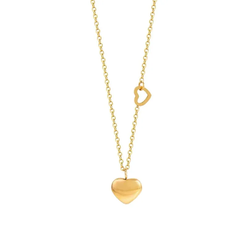 Fashion Fine Jewelry Vintage Love Heart Charms Chain Choker Necklaces Pendants For Women