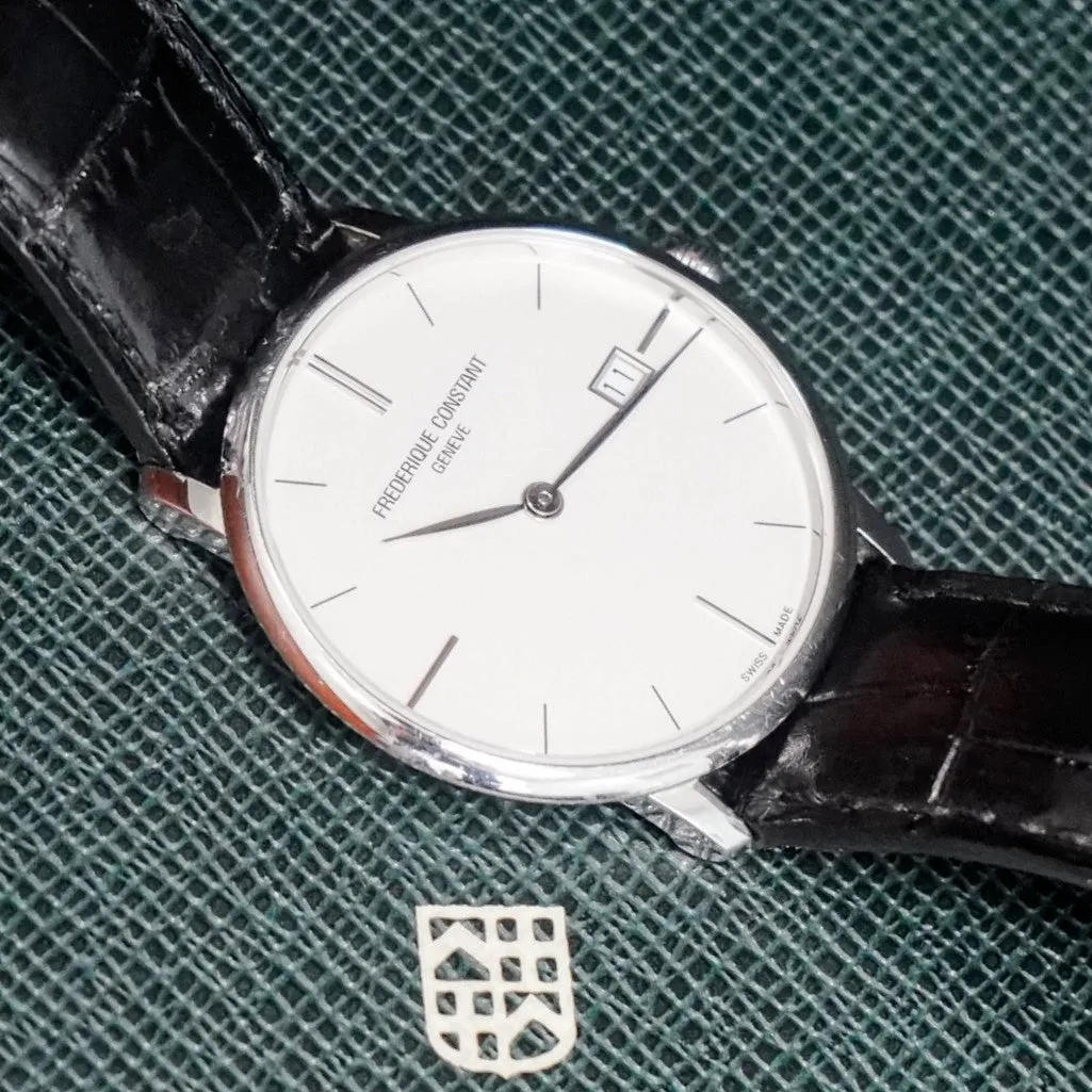 FREDERIQUE CONSTANT Slimline Watch FC-220S5S6 Date Wristwatch ALL Original Double Box!