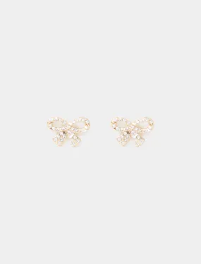Gabi Glass Stone Bow Stud Earrings