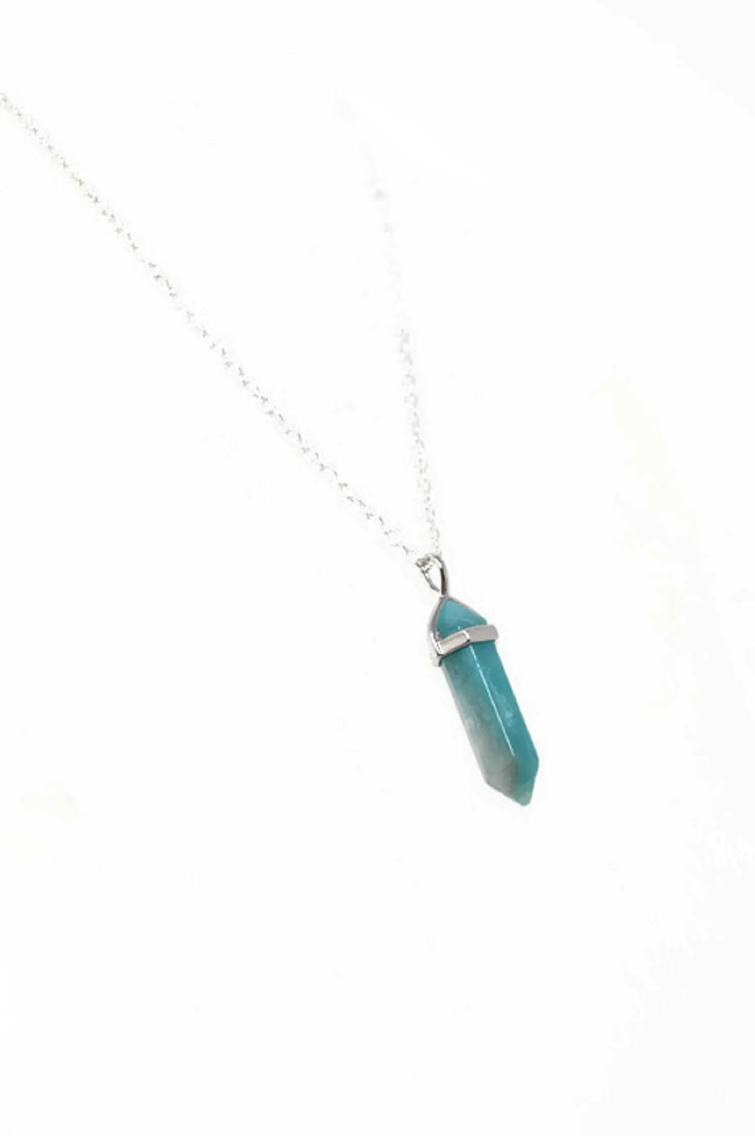 Genuine Amazonite Gemstone Point Necklace. - Choose Length.