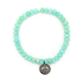 Give Peace a Chance | Diamond Peace Amazonite Bracelet