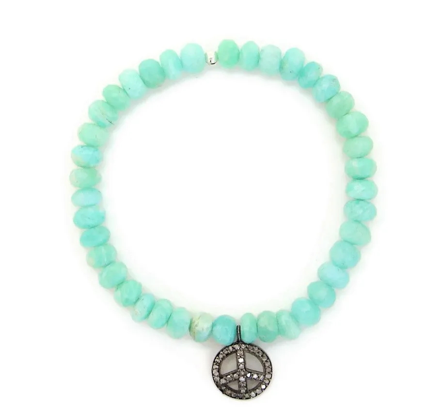 Give Peace a Chance | Diamond Peace Amazonite Bracelet