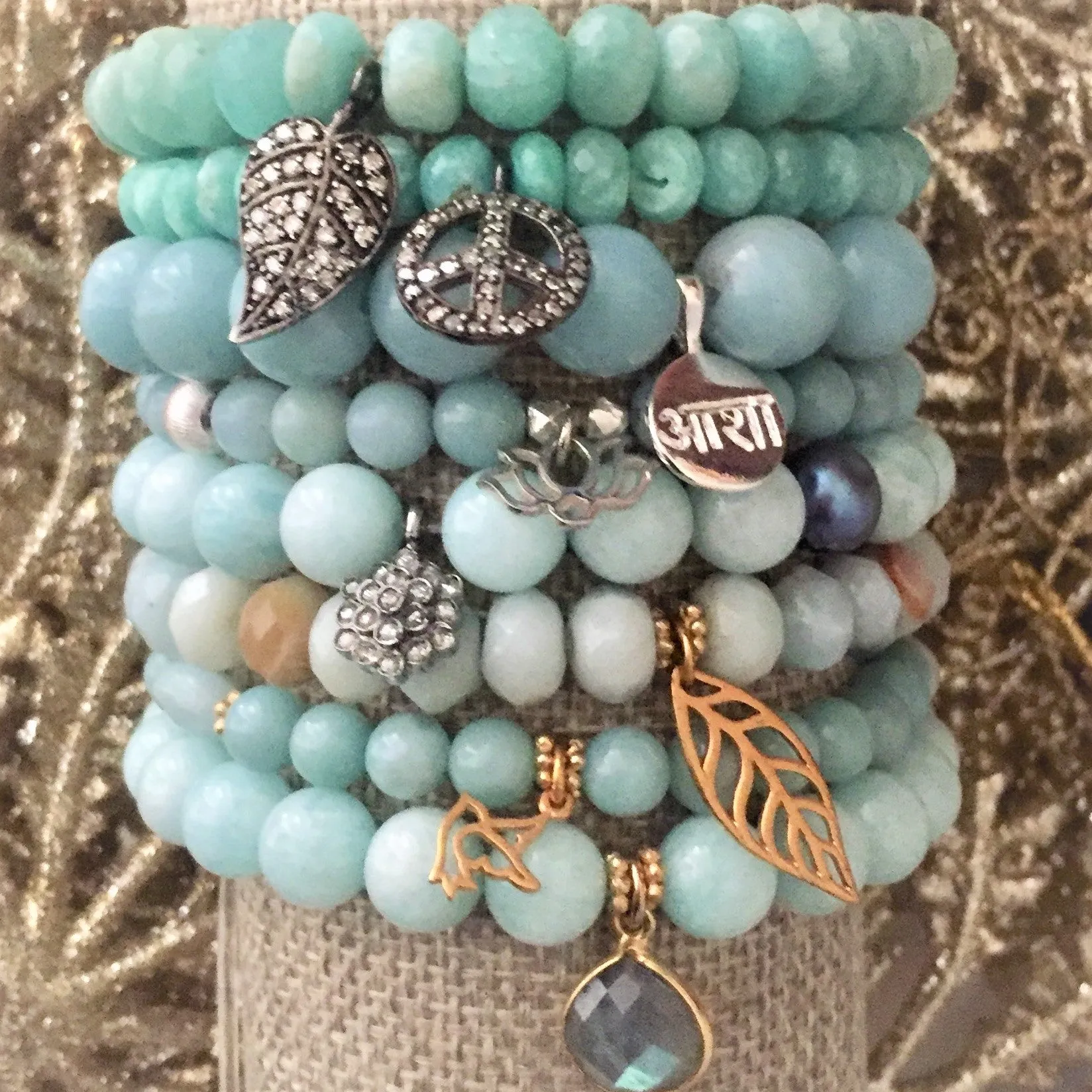 Give Peace a Chance | Diamond Peace Amazonite Bracelet