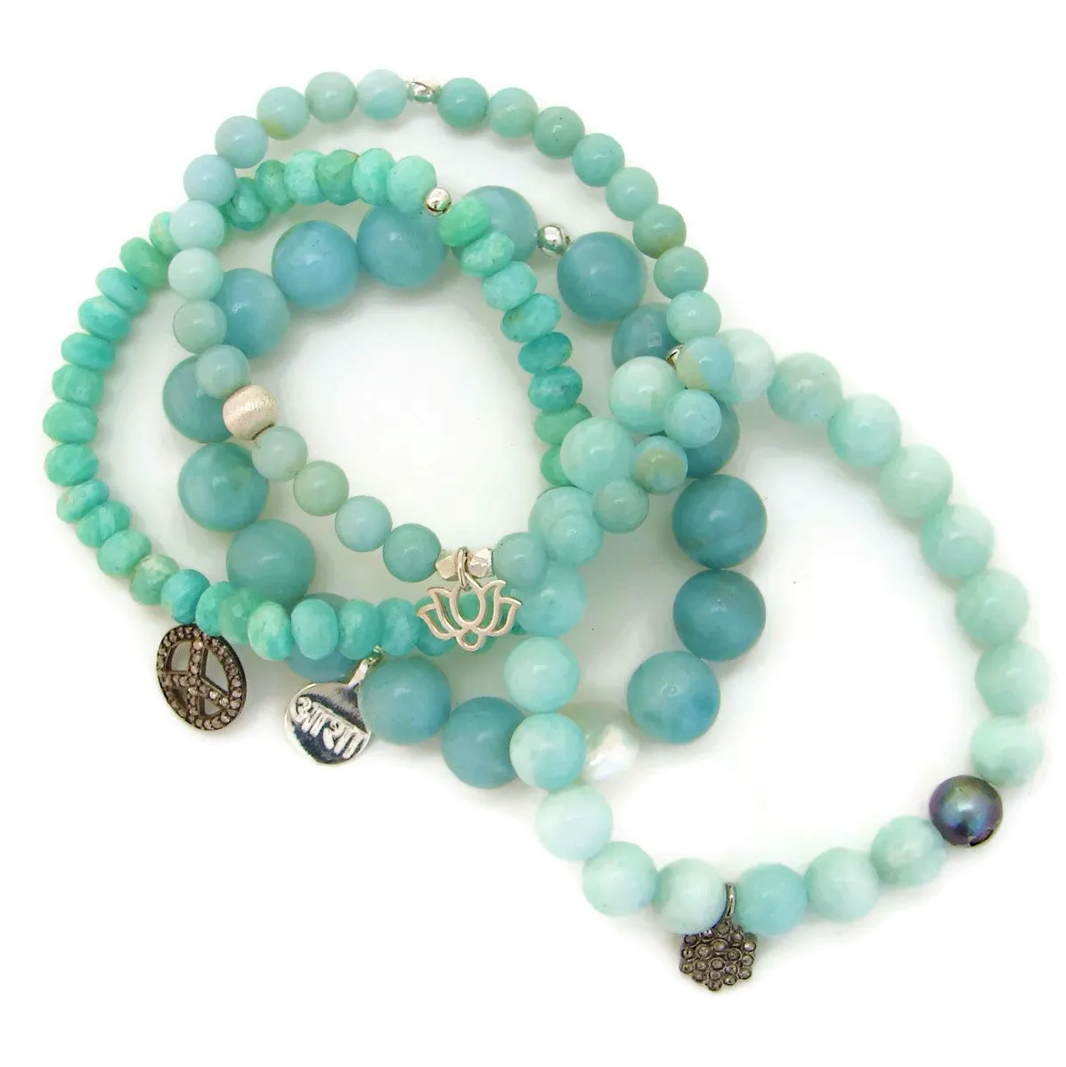 Give Peace a Chance | Diamond Peace Amazonite Bracelet