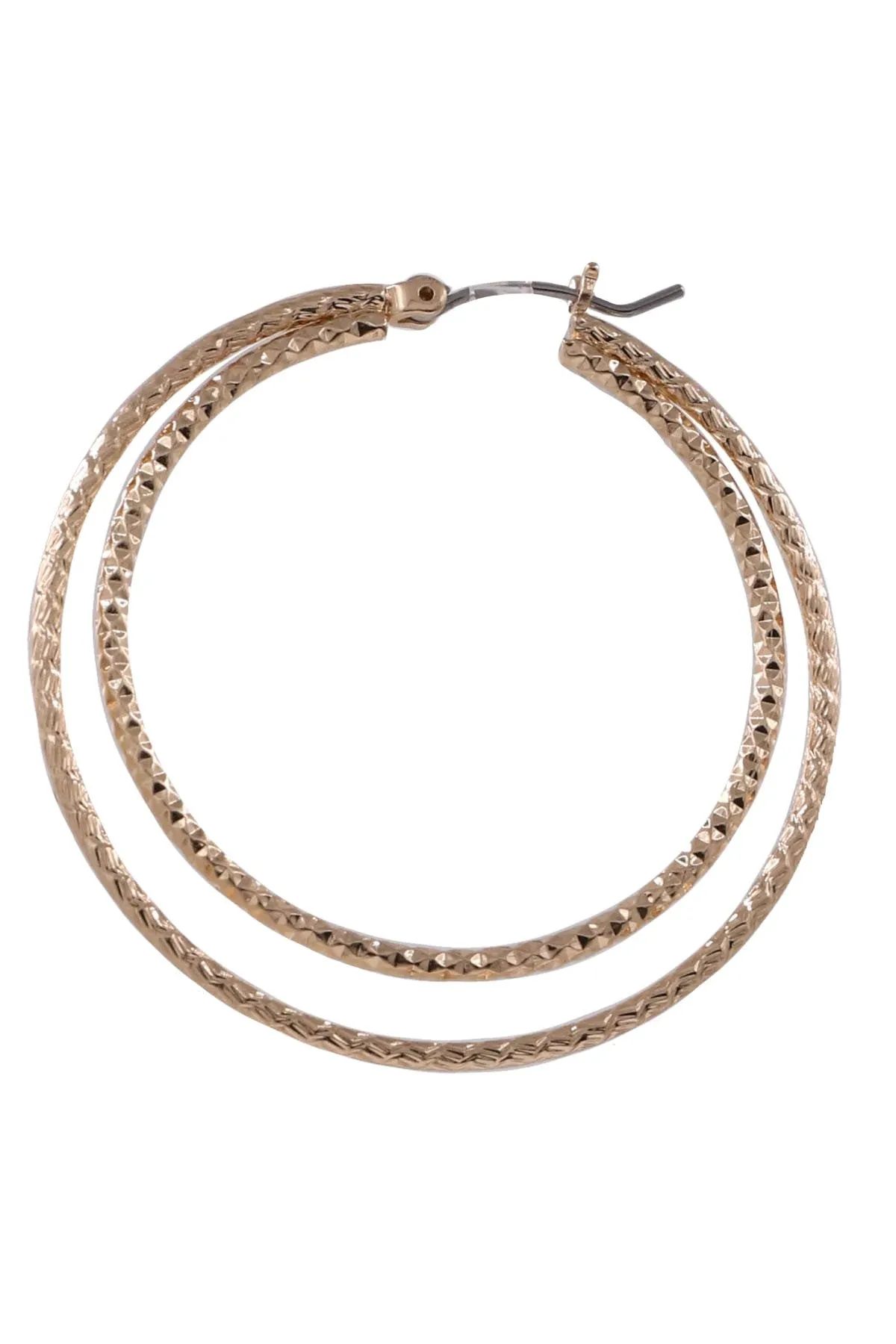 Gold Brass Double Hoops