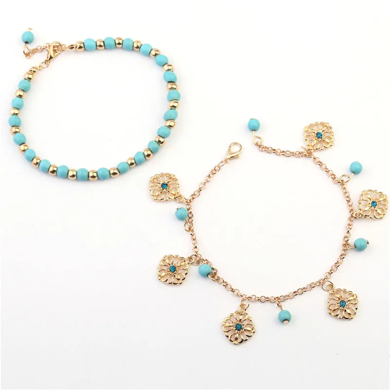 Gold Color Sexy Boho Anklets Foot Chain Charm