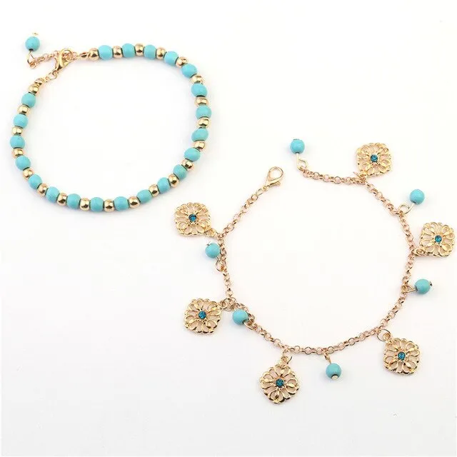 Gold Color Sexy Boho Anklets Foot Chain Charm