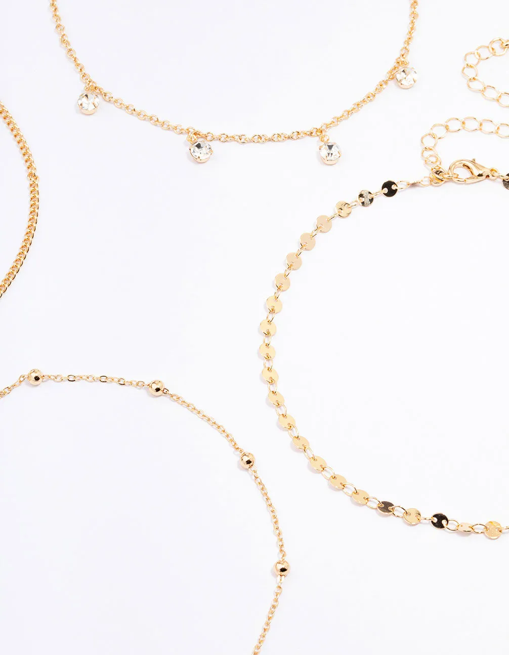 Gold Diamante Choker Necklace 6-Pack