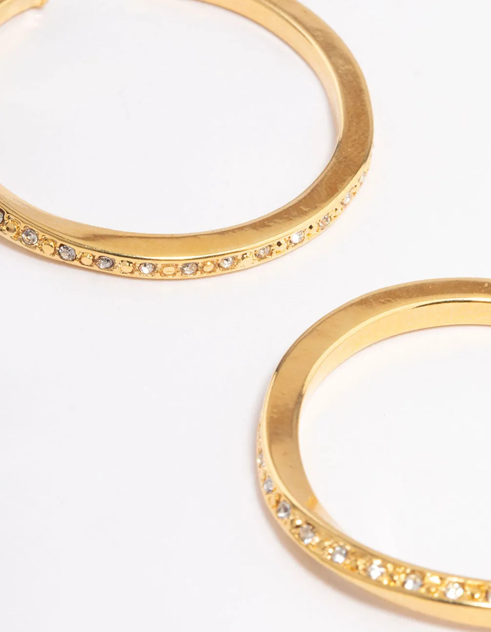 Gold Plated Soft Twist Diamante Cuff Earrings