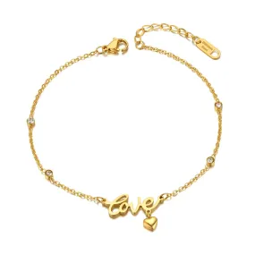 Goth Love Heart Charm Anklets For Women Girls