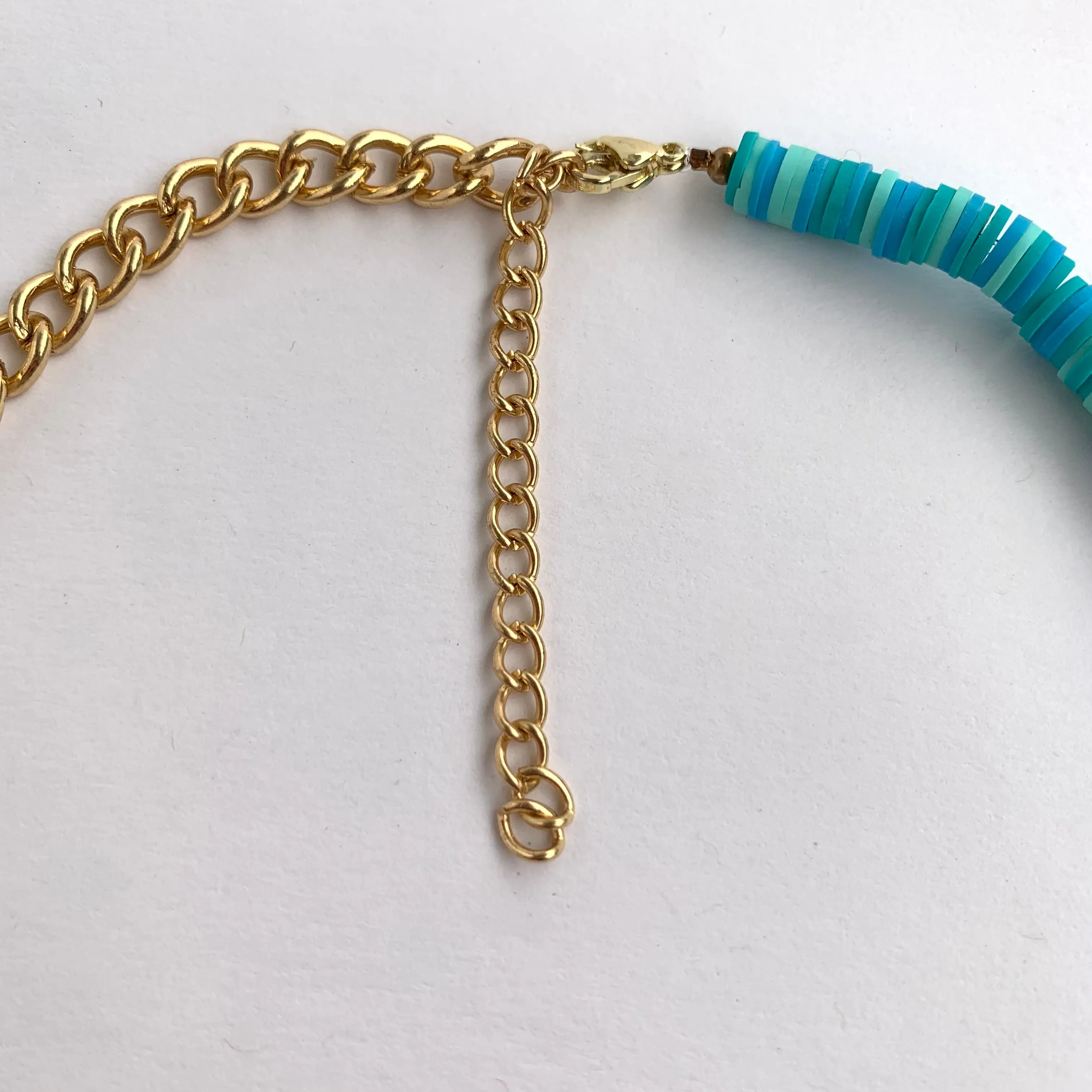 Half n Half Chain Necklace - Blue