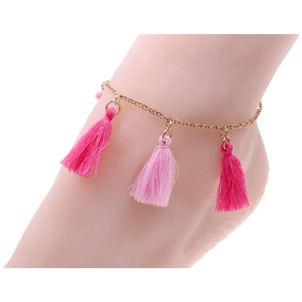 Handmade Natural Rope Hula Anklet - 4 Colors