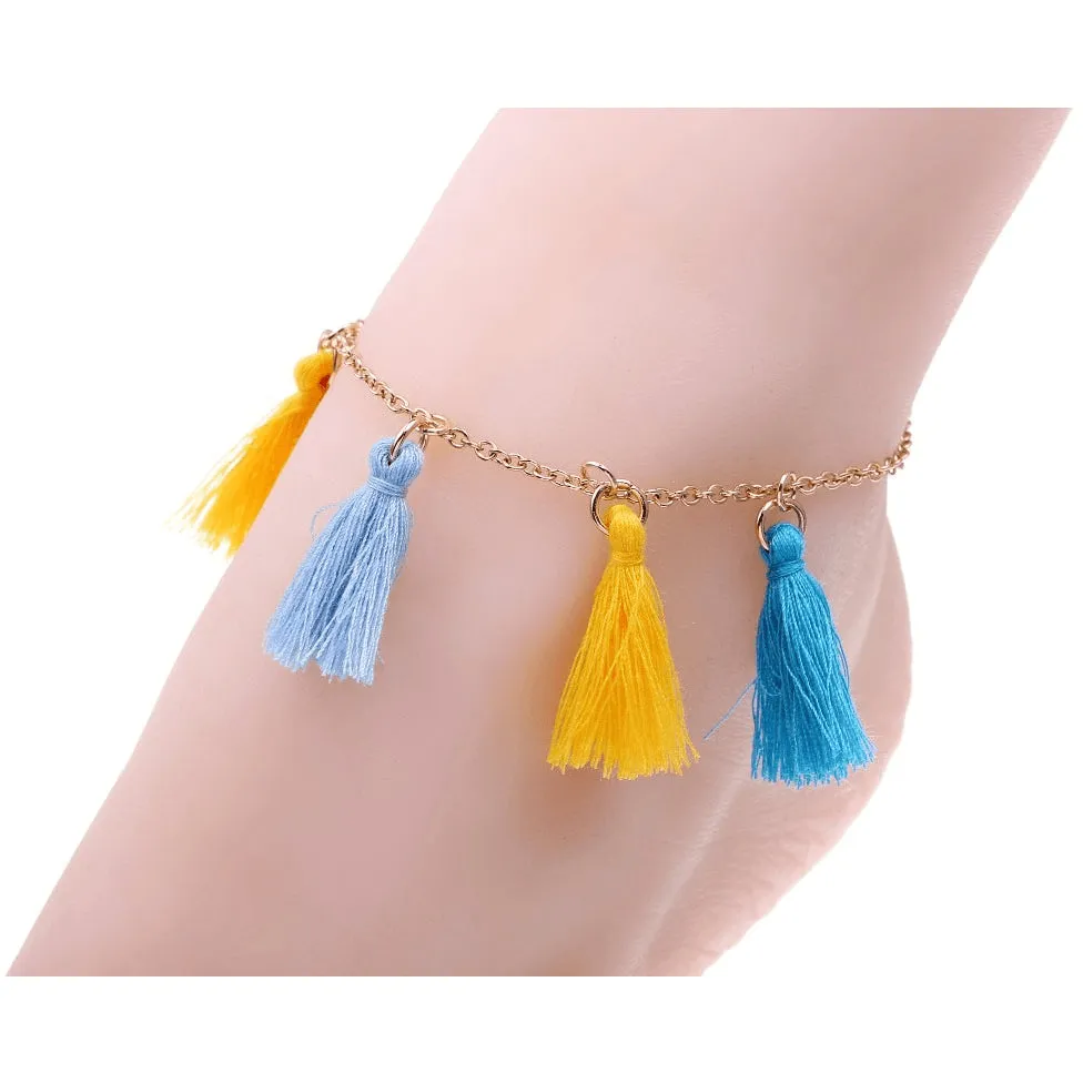 Handmade Natural Rope Hula Anklet - 4 Colors