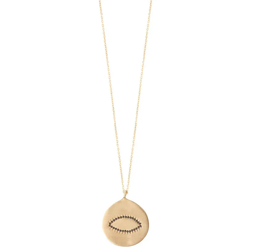 Happy Black Long Necklace