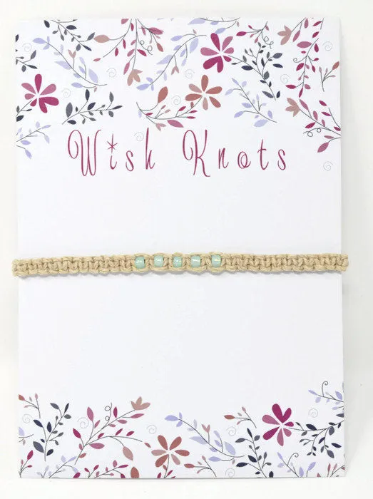 Hemp Macrame Bracelet - Mint Green Blue. Beach Holiday Bracelet. Stacking Bracelet.