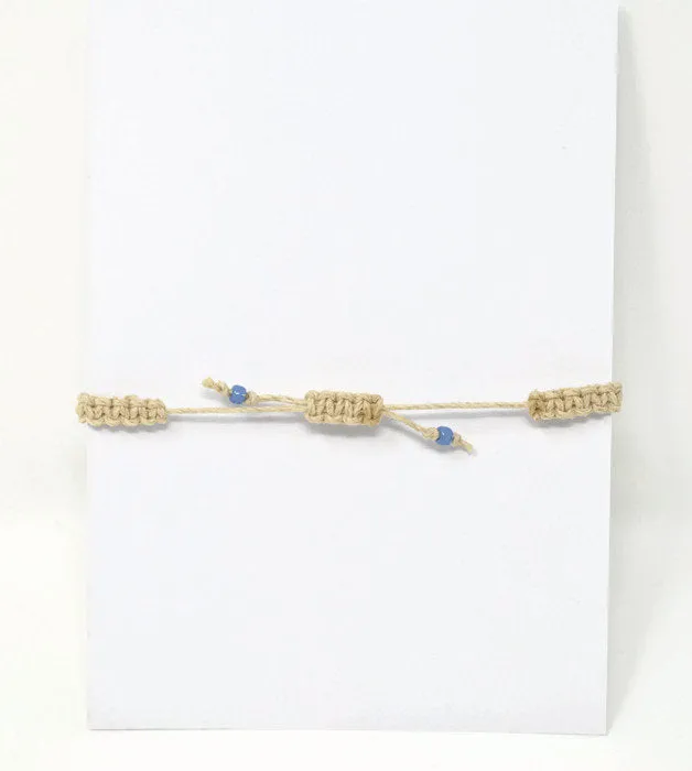 Hemp Macrame Bracelets Set - Stack of Bracelets. Blue Bracelet Set. Beach Holiday Jewellery. Stacking Bracelets