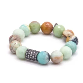 Hope & Truth Amazonite Crystallized Rustic Bead Bracelet