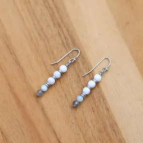 Howlite Amazonite and Labradorite Earrings