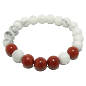 Howlite Red Jasper Bracelet Zesty Wild World Travel Crystals