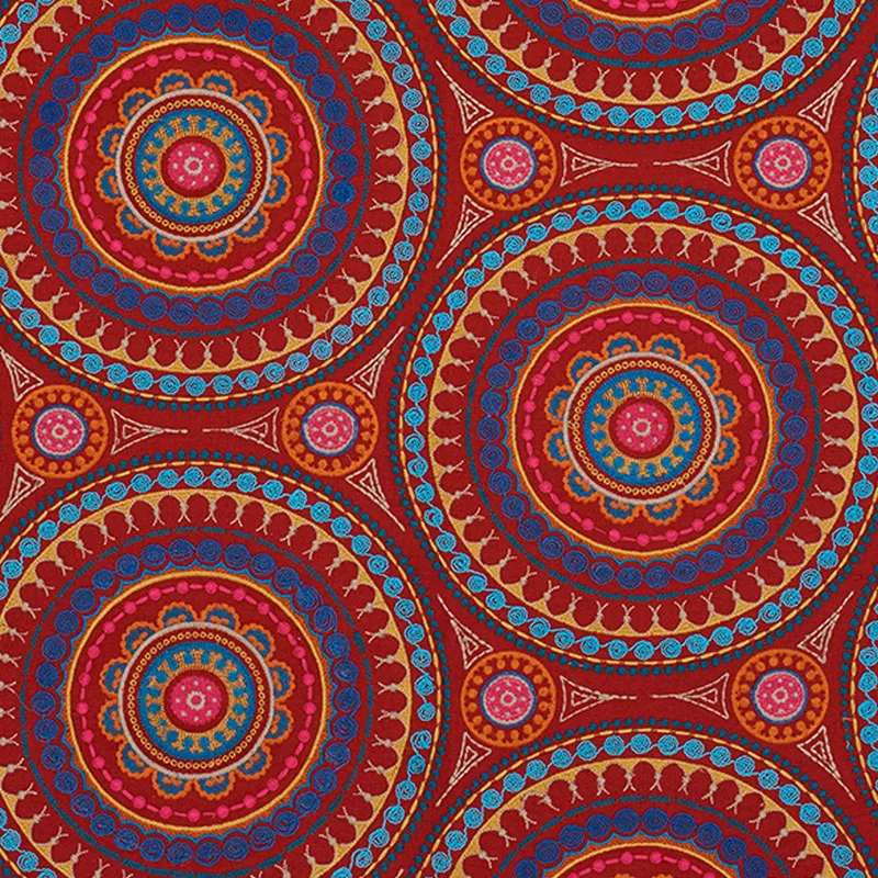 Idris embroidery | Red & multi