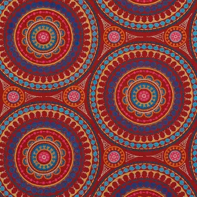Idris embroidery | Red & multi