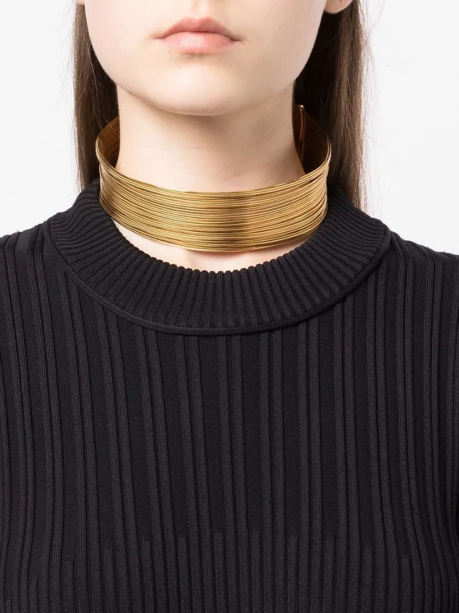 J'adore Gold Wire Torque Choker Necklace