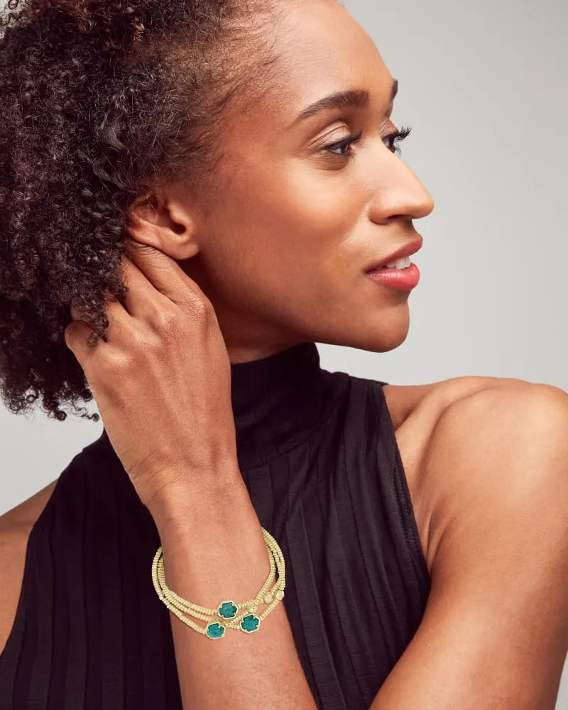 Kendra Scott Tomon Bracelet Set - Gold Dark Teal Amazonite