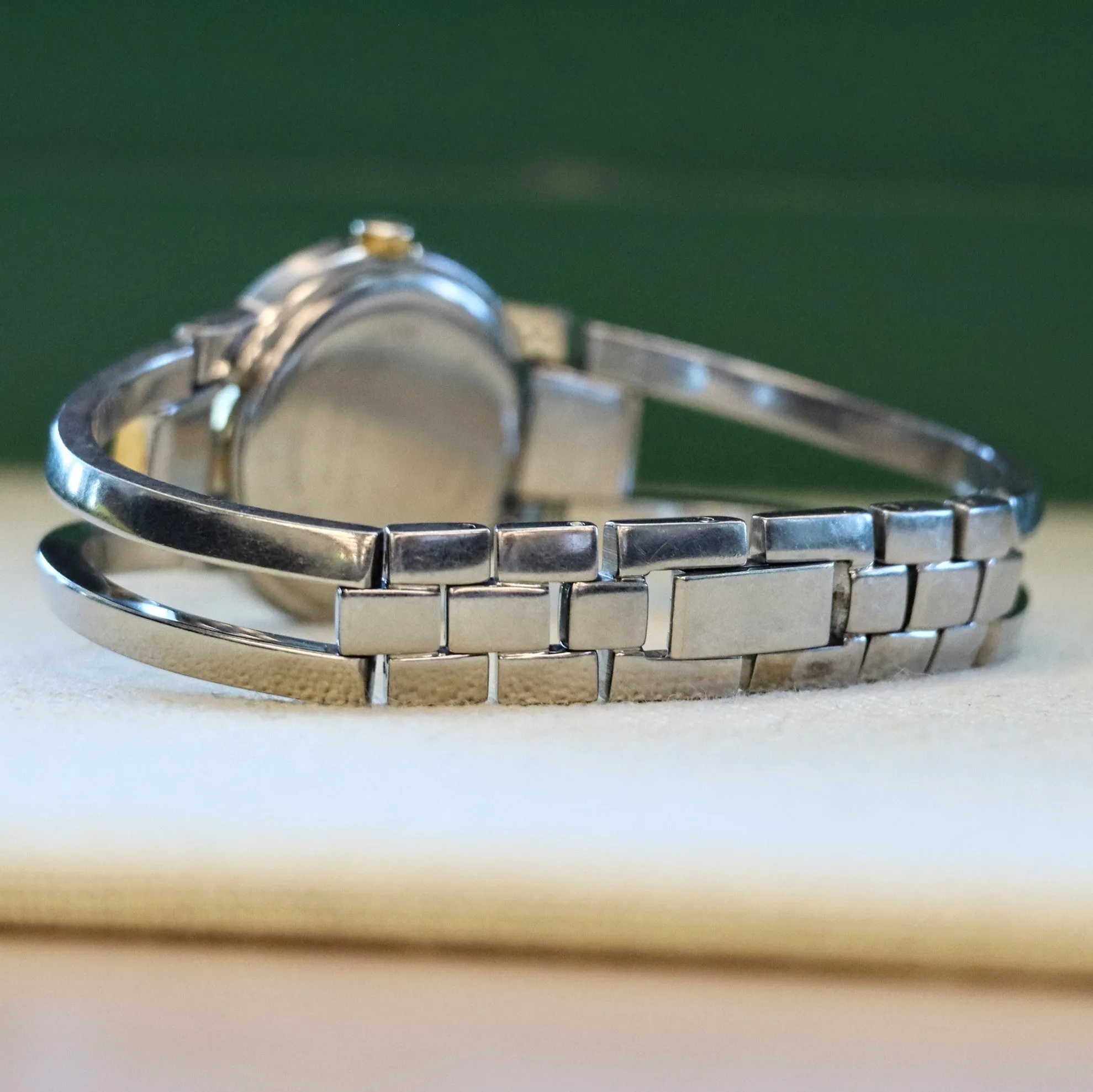 Ladies MOVADO Amorosa Watch Two-Tone Bangle Bracelet Wristwatch Ref. 81 E4 1842