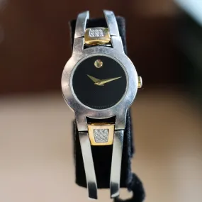 Ladies MOVADO Amorosa Watch Two-Tone Bangle Bracelet Wristwatch Ref. 81 E4 1842
