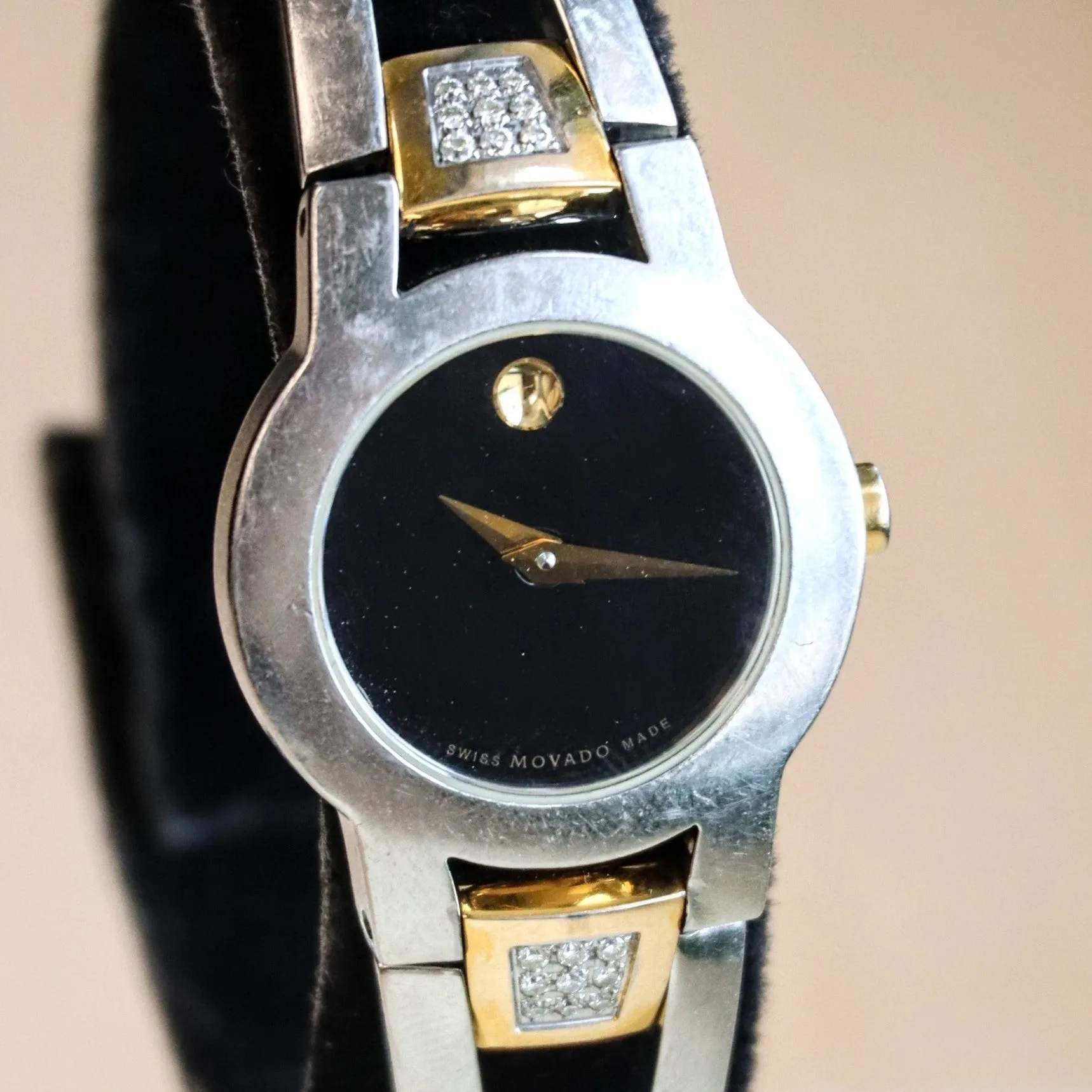 Ladies MOVADO Amorosa Watch Two-Tone Bangle Bracelet Wristwatch Ref. 81 E4 1842